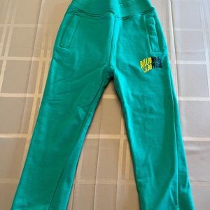 Teal boys billionaire boys club designer sweat pants size 5/6.